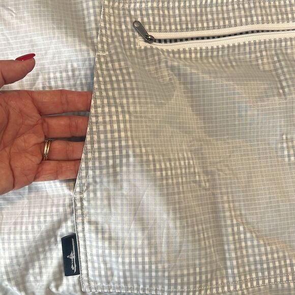 Charles River Syracuse University Navy and White Checkered Rain Jacket Sz Large - Picture 8 of 10